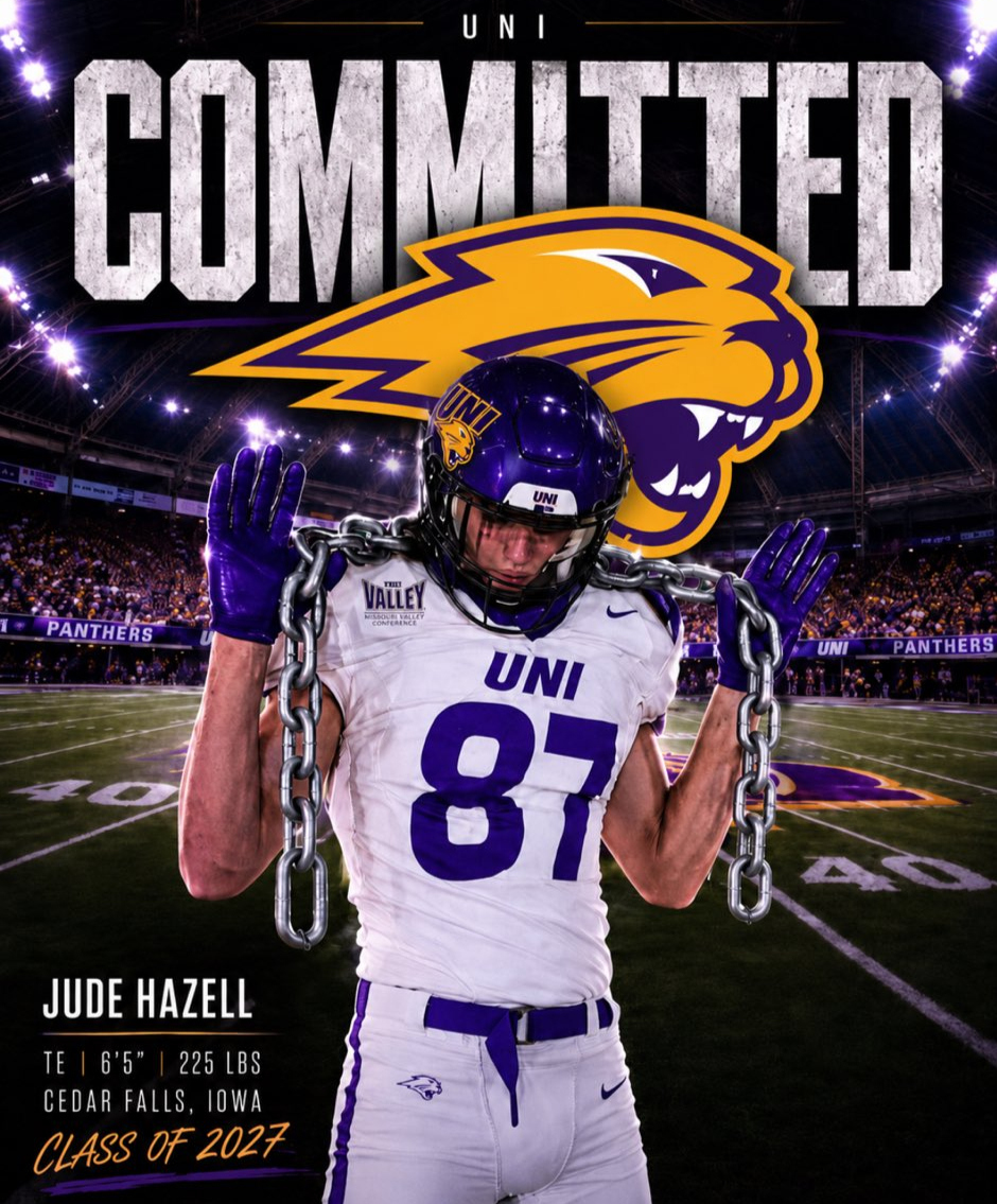 Cedar Falls Tiger football tight end Jude Hazell announces commitment to UNI